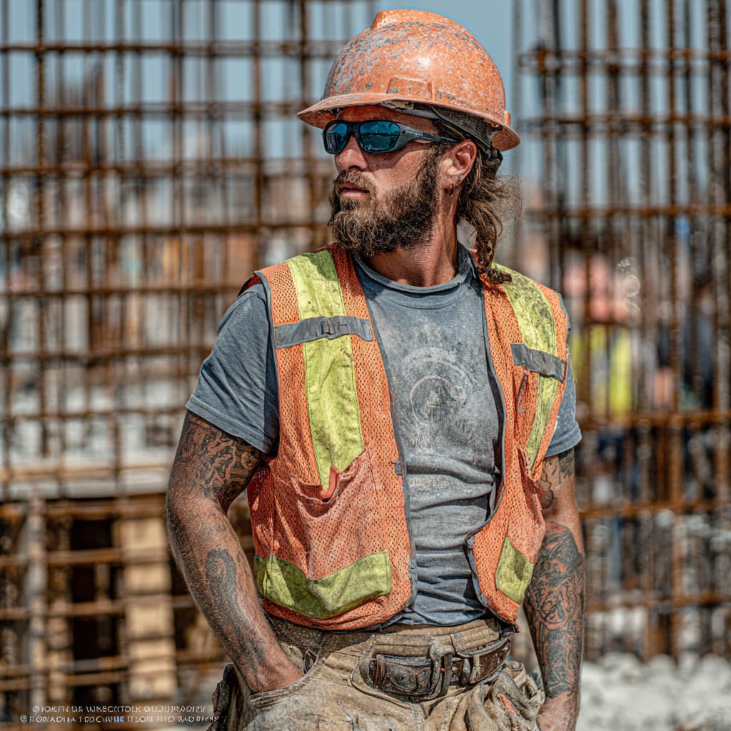 Construction worker on job site